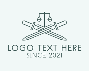 Court - Legal Law Firm Sword logo design