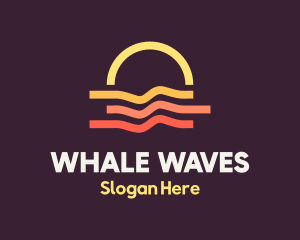 Beach Sunset Wave logo design