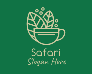 Coffee Cup Leaf  Logo