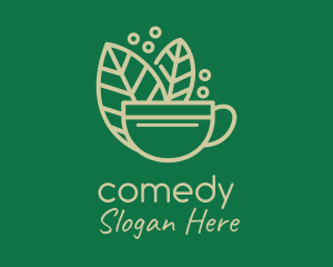 Coffee Cup Leaf  Logo