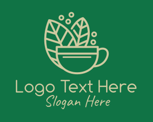 Pour Over - Coffee Cup Leaf logo design