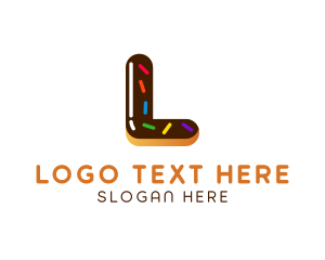 Sprinkle - Sweet Donut Letter L logo design