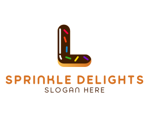 Sprinkle - Sweet Donut Letter L logo design