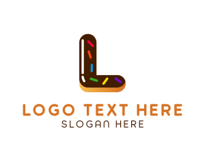 Cake Shop - Sweet Donut Letter L logo design