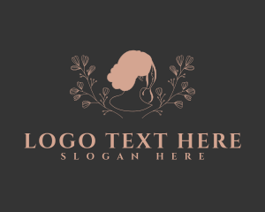 Cosmetologist - Floral Bridal Hair Stylist logo design