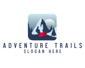 Camping Mountain Adventure logo design