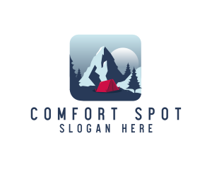 Camping Mountain Adventure logo design