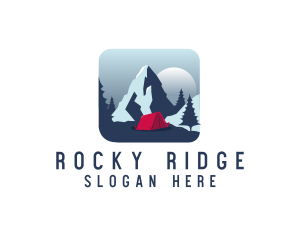 Rocky - Camping Mountain Adventure logo design