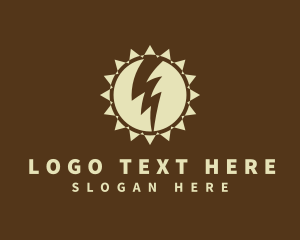 Power Plant - Solar Lightning Energy logo design