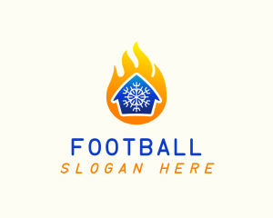 Hot - Cold House Flame logo design