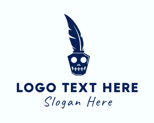 Blue Skull Pencil  Logo