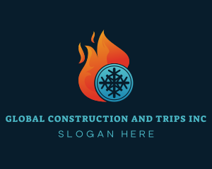 Refrigeration - Fire Snow Airconditioning logo design