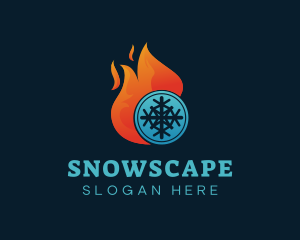 Snow - Fire Snow Airconditioning logo design