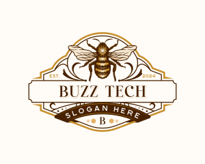 Organic Apiculture Bee logo design