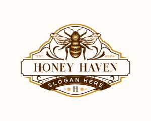 Organic Apiculture Bee logo design