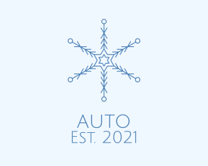Cold - Blue Line Art Snowflake logo design