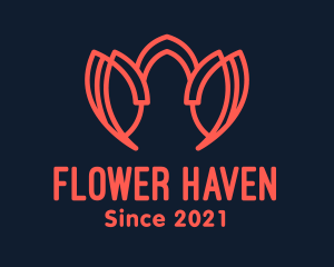 Red Tulip Flower  logo design