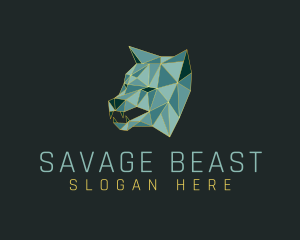 Geometric Wolf Beast logo design