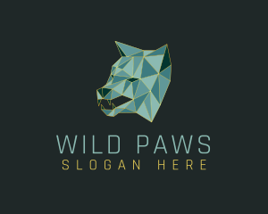 Geometric Wolf Beast logo design