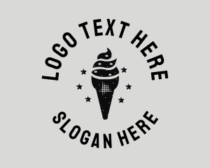 Monochrome - Ice Cream Dessert logo design