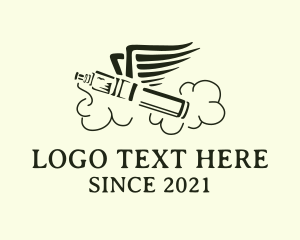 E Cigarette - Vape Pen Wings logo design