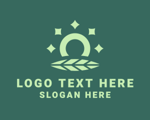 Herbal - Leaf Shiny Ring logo design