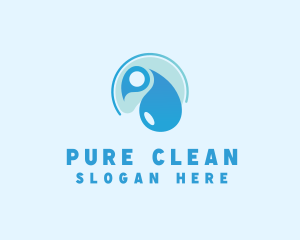 Hygiene Cleaning Water Droplet logo design