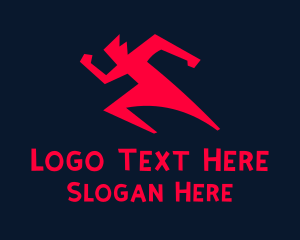 Jogging - Red Running Man logo design