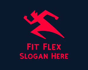 Fitness - Red Running Man logo design