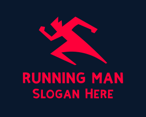 Red Running Man logo design