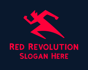 Red Running Man logo design