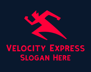 High Speed - Red Running Man logo design