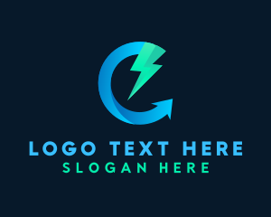 Voltage - Generic Arrow Lightning Letter C logo design
