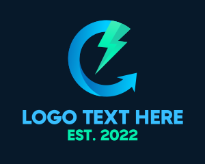 Strike - Thunderbolt Letter C logo design