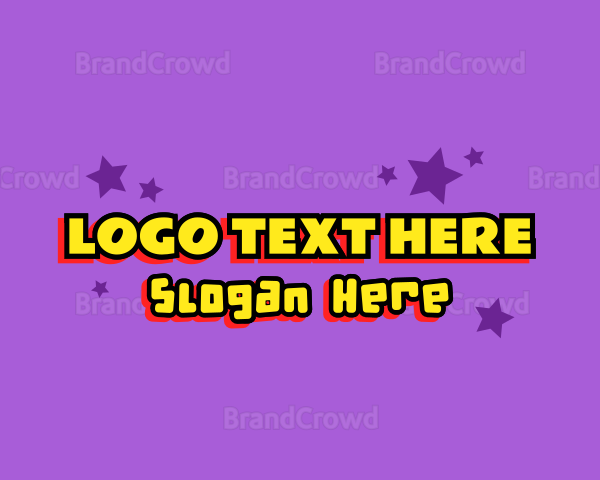 Cartoon Celebrity Star Text Logo
