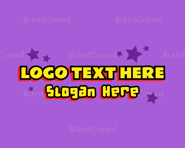 Cartoon Celebrity Star Text Logo