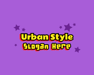 Superstar - Cartoon Celebrity Star Text logo design
