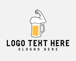 Beer - Muscle Beer Foam logo design