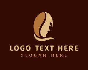 Silhouette - Lady Face Coffee Bean logo design