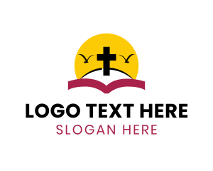 Book - Religion Holy Cross Sunrise logo design