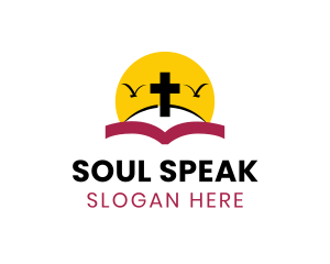 Preach - Religion Holy Cross Sunrise logo design