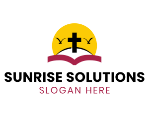 Religion Holy Cross Sunrise logo design