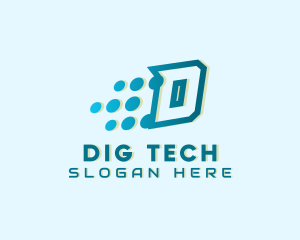 Modern Tech Letter D logo design