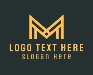 Business - Golden Business Letter M logo design