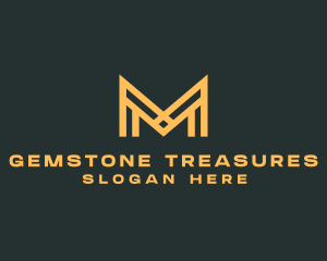 Golden Business Letter M logo design