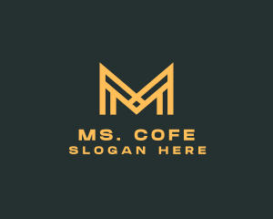 Golden Business Letter M logo design