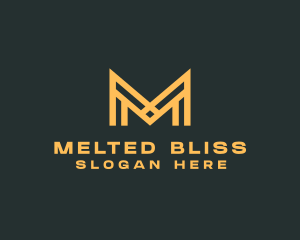 Golden Business Letter M logo design