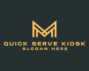 Golden Business Letter M logo design