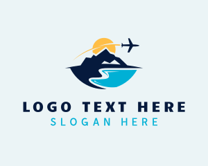 Tropical - Island Travel Airplane logo design