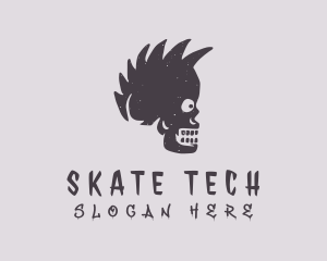 Skull Mohawk Tattoo logo design